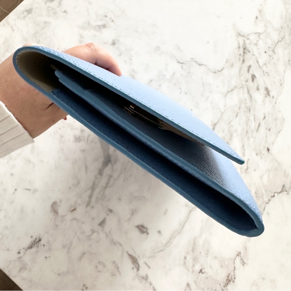 SMYTHSON Marshall Travel Wallet in Panama Blue - Picture 11 of 14